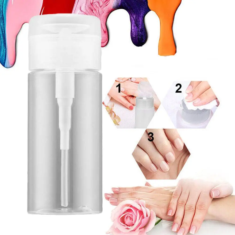 Botellas rellenables de 100/120/300ml, dispensador de presión vacío, removedor de maquillaje y manicura, limpiador de esmalte de uñas artístico, también H4C5