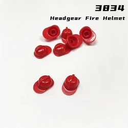 Rainbow Pig MOC Parts 3834 15601 Headgear Fire Helmet Compatible Bricks DIY Assmble Building Blocks Particle Kid Brain Toys