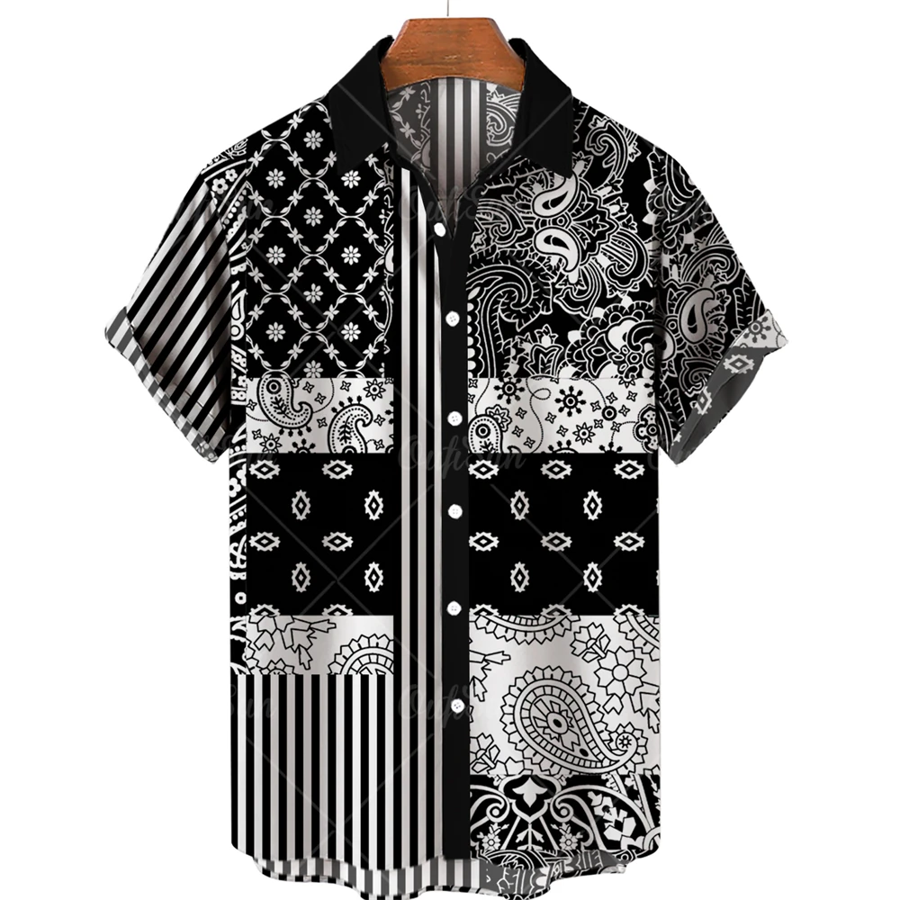 

2022 Men's Clothing 3D Hawaiian Shirt Men Fashion Cashew Flower Geometric Printed Shirts Single-breasted Shirt For Men Tops 5XL