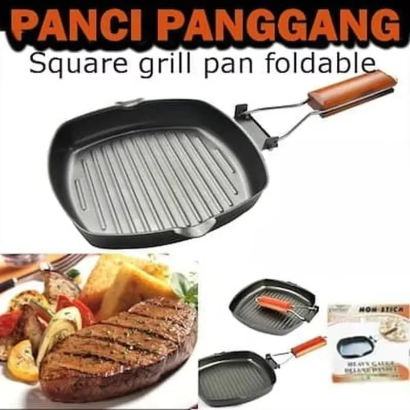 

Portable Folding Frying Pan Durable Non-Stick Grilling Pan with Anti-scald Handle Steak Frying Pan for Home Outdoor Picnic