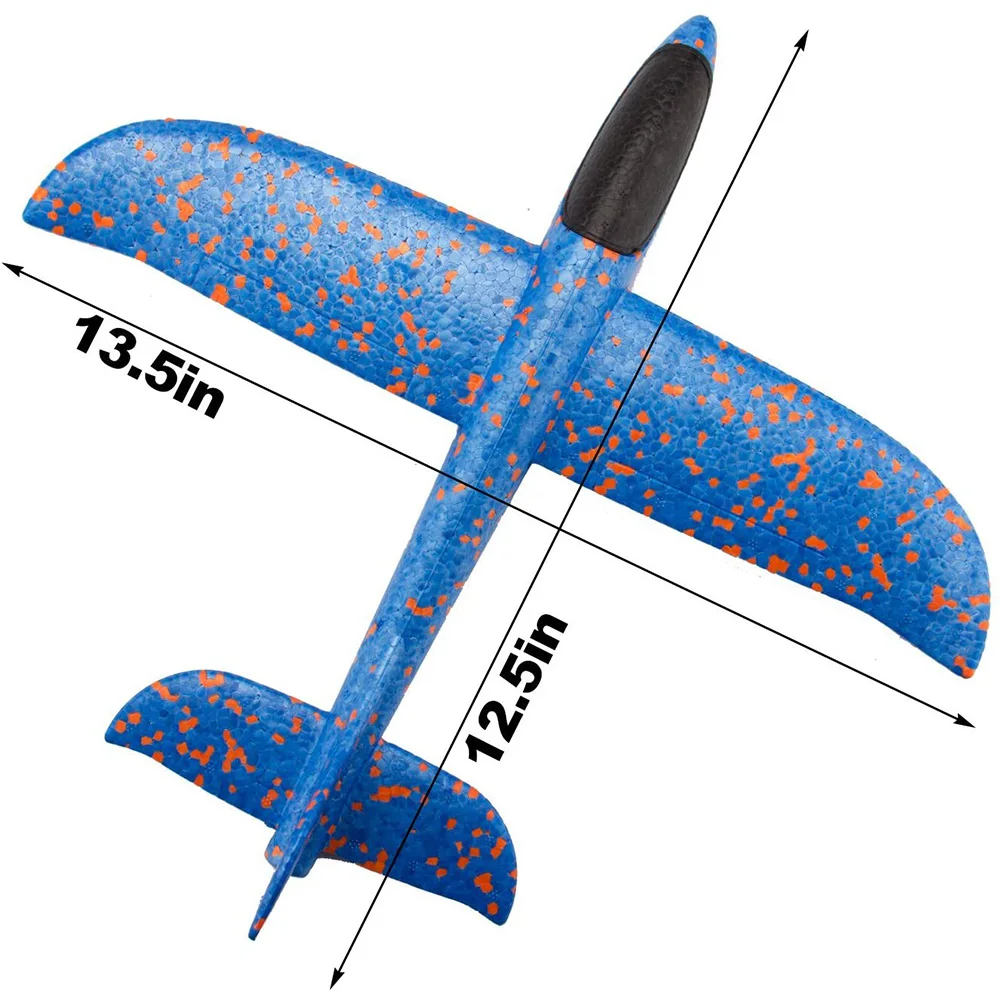 2 Pack Foam Airplane Set - Blue & Orange Plane for Outdoor Sports, Lightweight Flying Toy for Family Interactive Activity