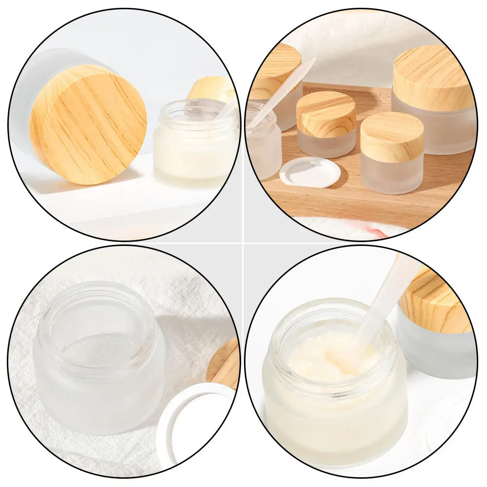 

10Pcs Facial Cream Jars Empty Glass Containers Lightweight Travel Storage Bottles Facial Cream Jars Dispenser