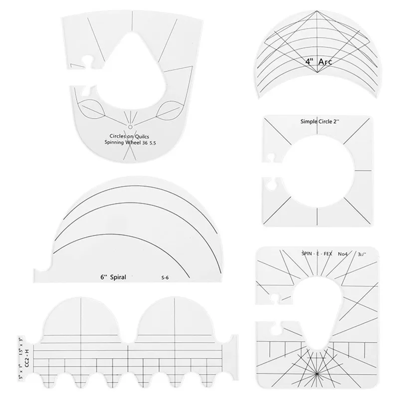 6 sztuk patchworkowa linijka narzędzia do pikowania linijka do pikowania szablony zestaw DIY odzież materiały krawieckie Quilter\'s linijka szycia