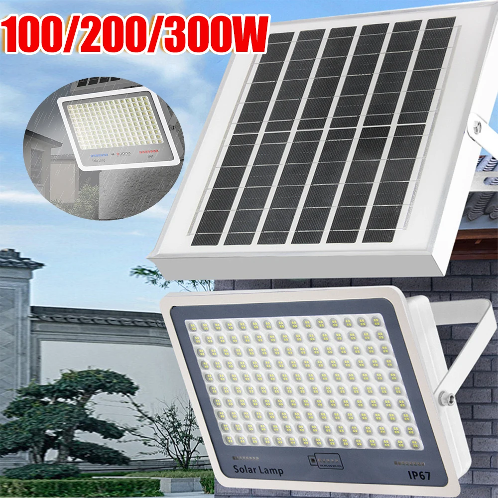 

Solar Light LED Induction Light IP67 Waterproof Energy Save Camping Caravan Solar Street Light 100/200/300W Wall Floodlight