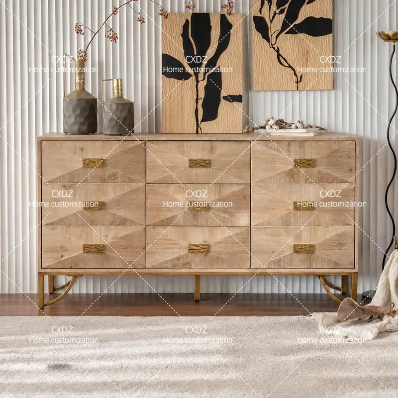 American Solid Wood Entrance Cabinet Small Apartment Storage Multi-functional Aisle Wall Sideboard