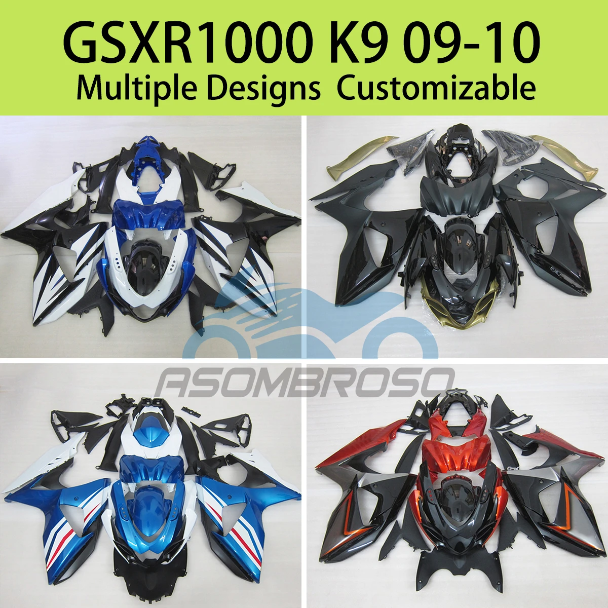 New Style Fairings GSXR 1000 09 10 Motorcycle ABS Plastic Fairing Set Body Parts Kit for SUZUKI GSXR 1000 2009 2010