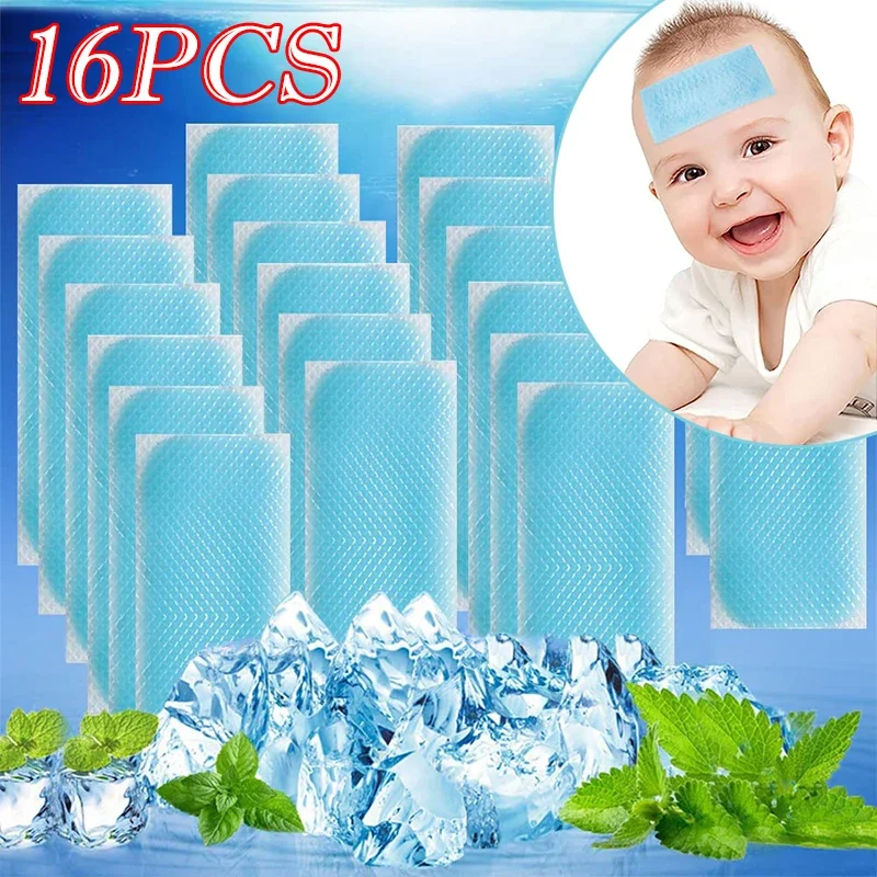 

Ice Cooling Patch for Fever Discomfort Pain Forehead Strips Fever Relief Headache Pain for Baby Kids Adults Cooling Sticker