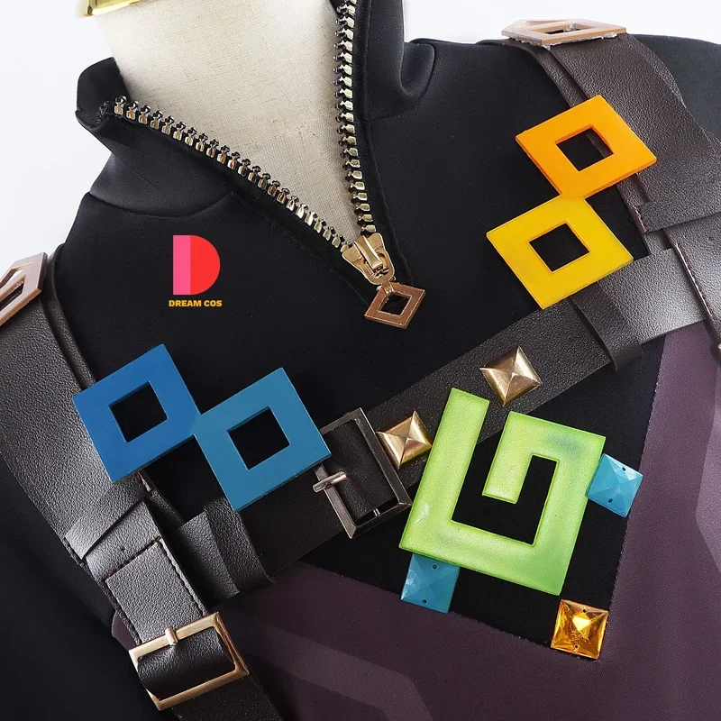 شعر مستعار جينشين تأثير كينيش تأثيري زي للرجال والنساء ، النار ، مطاردة موحدة ، القرط ، Huitztlan ، Natlan ، ملابس حفلة الهالوين