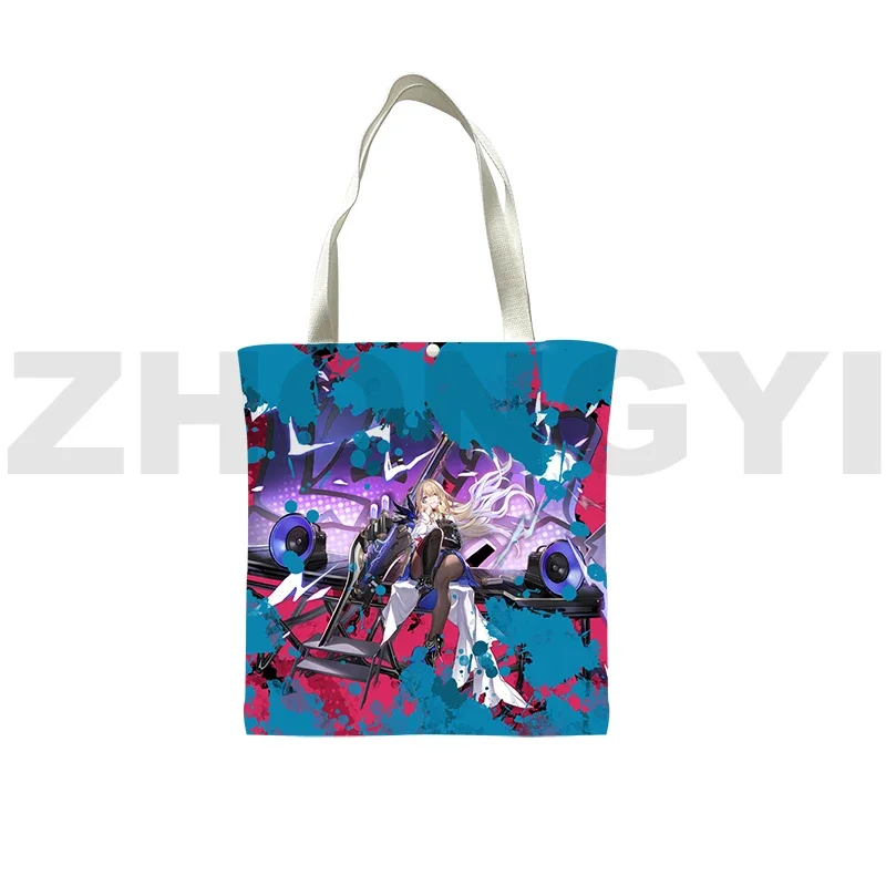 Funny Game Honkai Impact 3rd Reusable Shopping Bag Harajuku Tote Bag Anime Big Canvas Bag Women Handbags Trendy Supermarket Bag