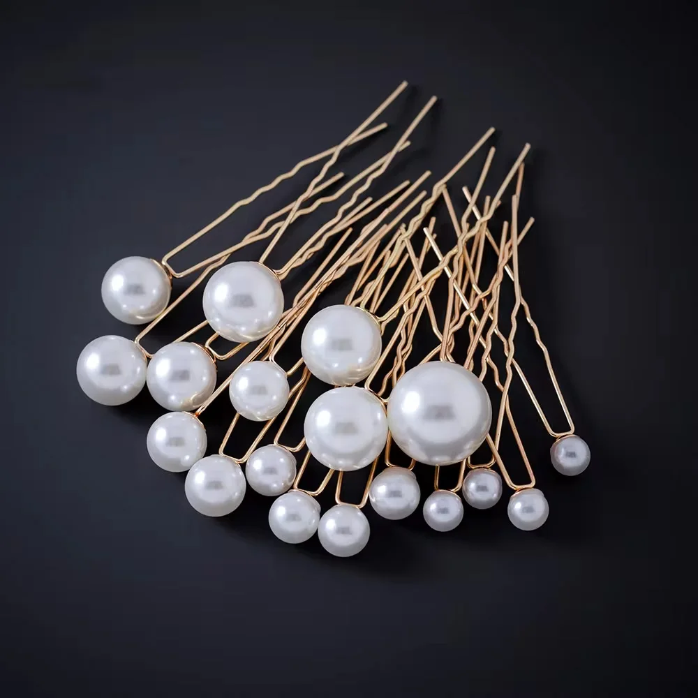 Fashion Metal U Shape Pearl Hairpin Clips Wedding Bridal Updo Ornaments Ancient Costume Modeling Hair Jewelry Accessories Gifts image 5