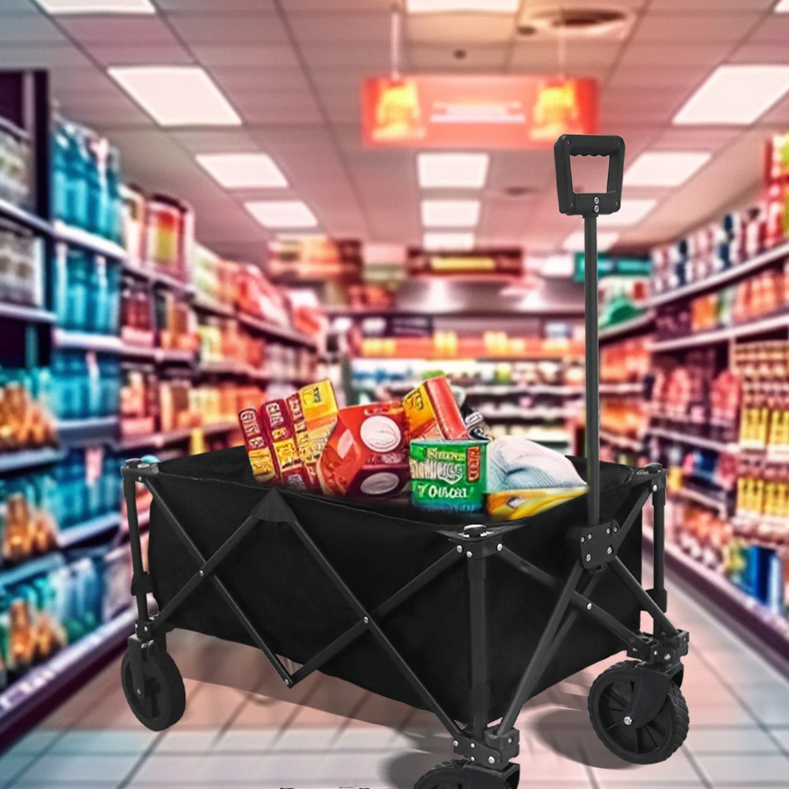 عربة قابلة للطي في الهواء الطلق عربة محمولة سعة كبيرة متعددة الوظائف الناقل عربة اليد عربة التخييم الشاطئ نزهة عربة بعجلات #1