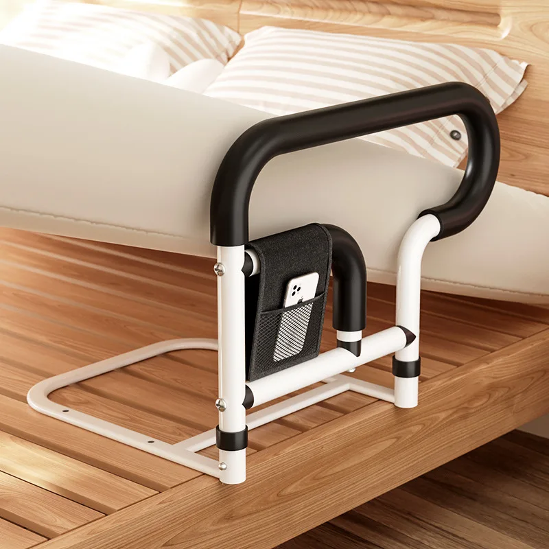 Bedside Handrail for Elderly with Storage Pocket,Anti-Slip Assist Armrest for Wake Up,Bedside Handrai with Anti-Slip Handle