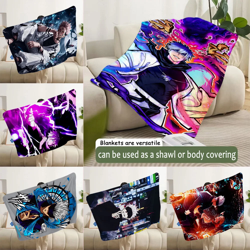 Anime Jujutsu Kaisen Satoru Gojo Printed Blanket Picnic Blankets Warm Blanket Soft and Comfortable Blanket Home Birthday Gift