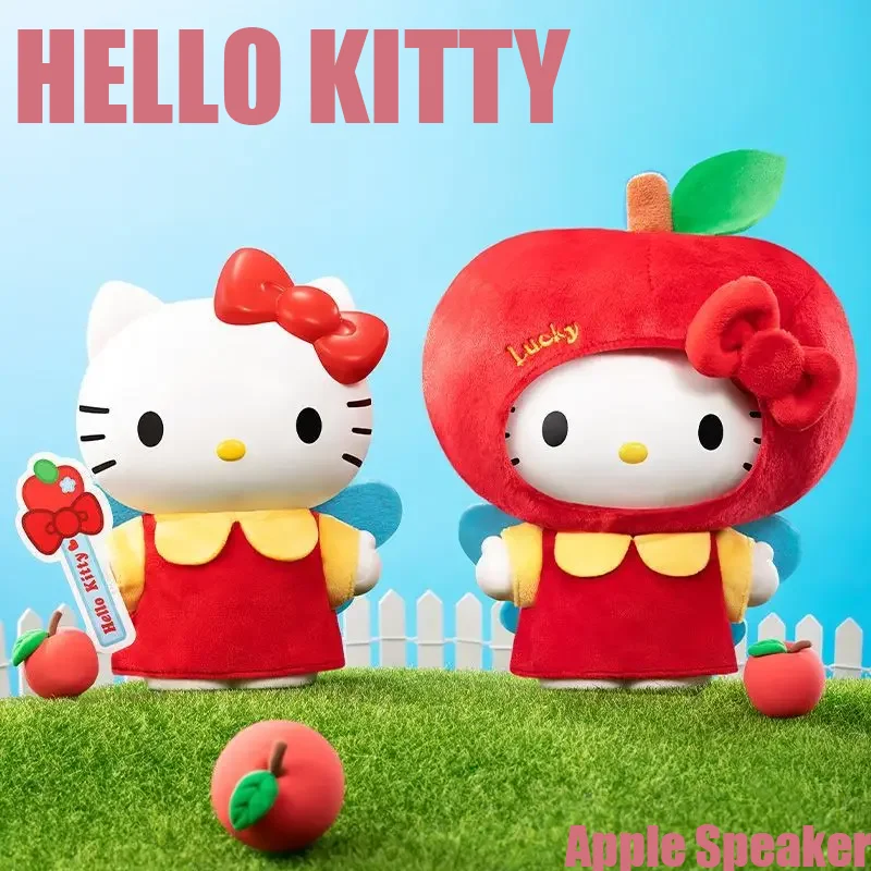 2024 New Sanrio Hello Kitty Apple Speaker Kawaii Hellokitty Anime Figures Room Ornaments Doll Hellokitty Speaker Gifts For Girls