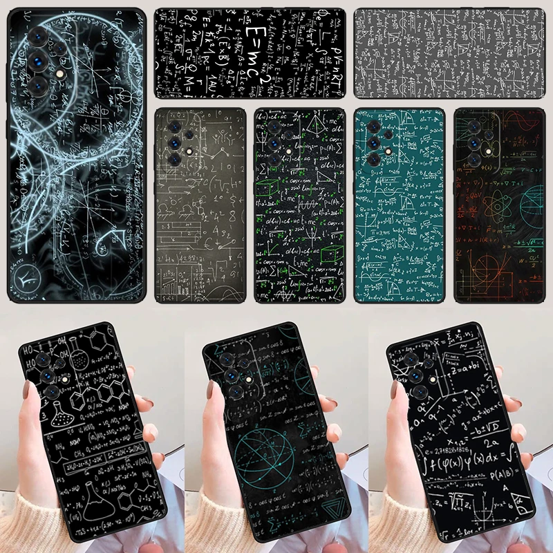 Science Math Physics Formulas phone case For Samsung A42 A31 A40 A51 A71 A32 A80 A91 A52 A72 A73 A20e A21S A50 A70 A11 A12 Cover