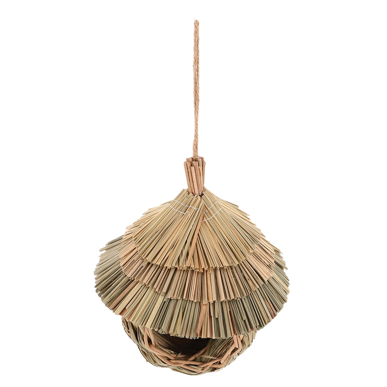 

Hand-Woven Birdhouse Mini Straw Hummingbird Nest for Outdoor Hanging Garden Decoration Natural Grass Bird Hut for Finches