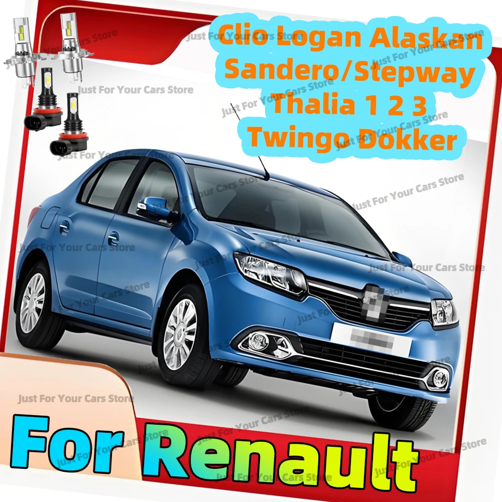 2/4x faróis led 6000k lâmpada de nevoeiro do carro para renault twingo 2 3 2007-2025 thalia 2002 + logan 2005 + sandero stepway 2009 + kwid