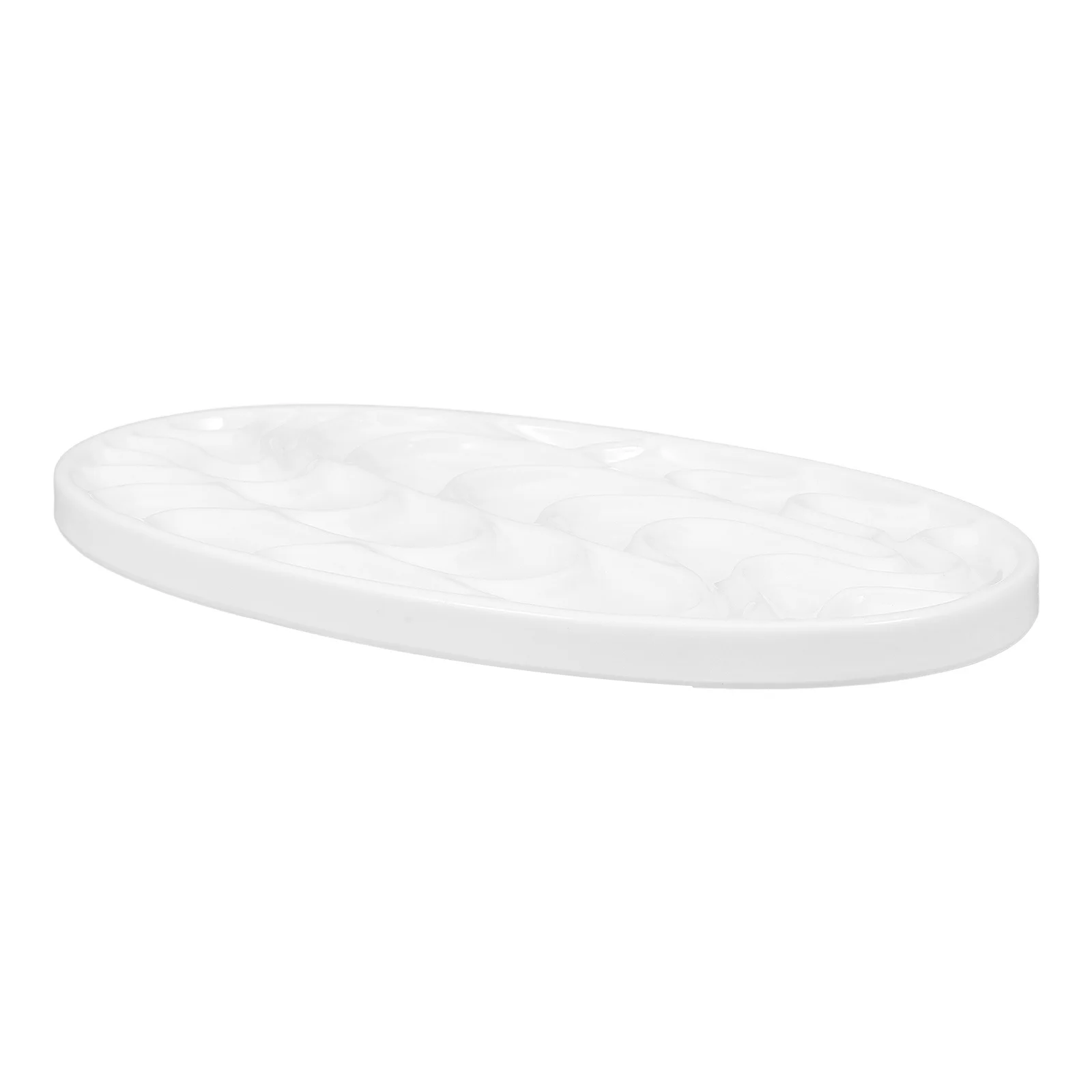 

Oval Color Palette Paint Tray Mix Plate White Ceramic Watercolor Imitation Porcelain