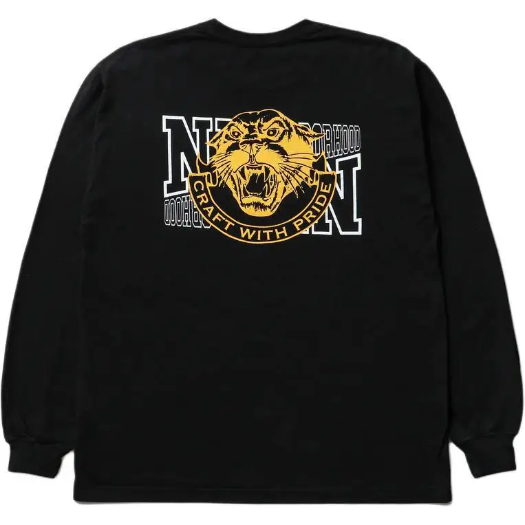 NEIGHBORHOOD Animal Print Crewneck Relaxed L/S T Shirt Unisex Couple Casual Top