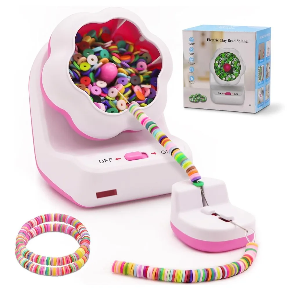 Spinner de cuentas eléctrico automático, recargable con pulsera de aguja, Kit de fabricación de cuentas, fabricante de pulseras inalámbricas rápidamente