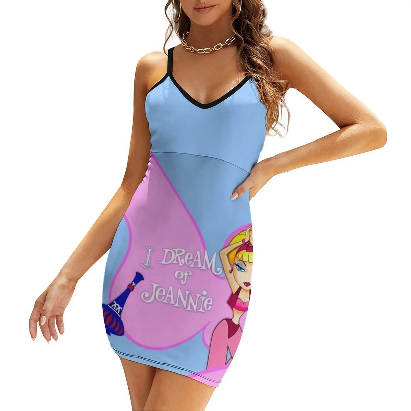 

I dream of Jeannie - Caricature Sling Dress dresses korean style dress for women Woman's evening dress