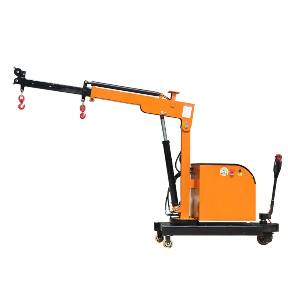 

Small mobile crane electric hydraulic rotating cantilever lifting