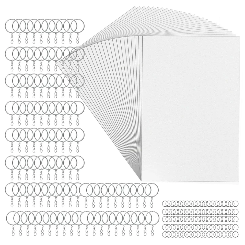 

Heat Shrink Sheet Kits Keychain Keyring Making Creative DIY Art Craft Holiday