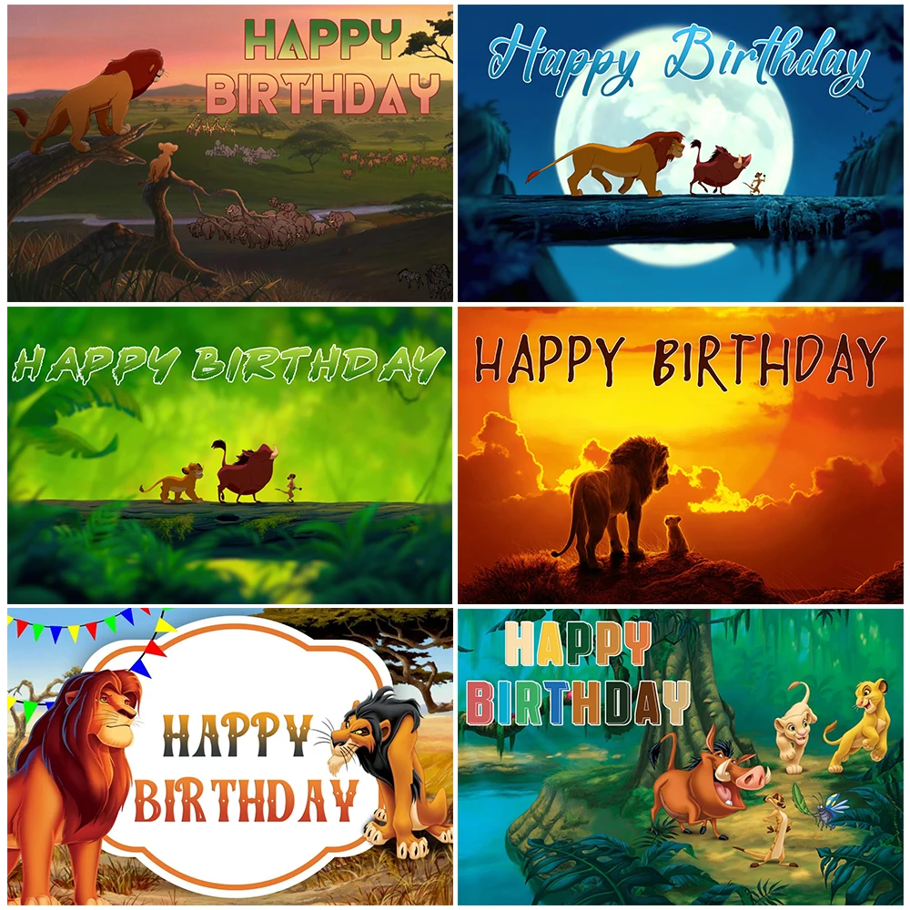 

The Lion King Simba Desert Animals Birthday Party Vinyl Background Baby Shower Photography Props Decor Supplies Photo Poster