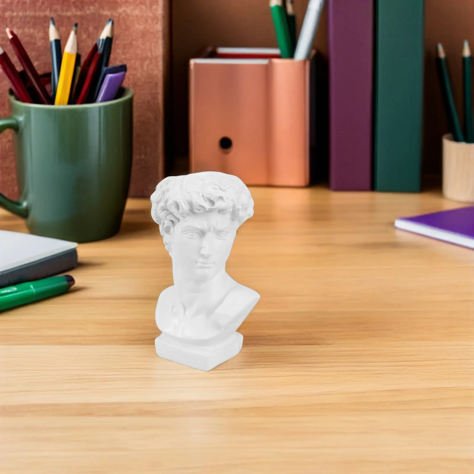 Black Resin David Statue Pen Holder Flower Vase Pencil Pot Bust Planter Makeup Brush Holder Artistic Desk Decor Renaissance