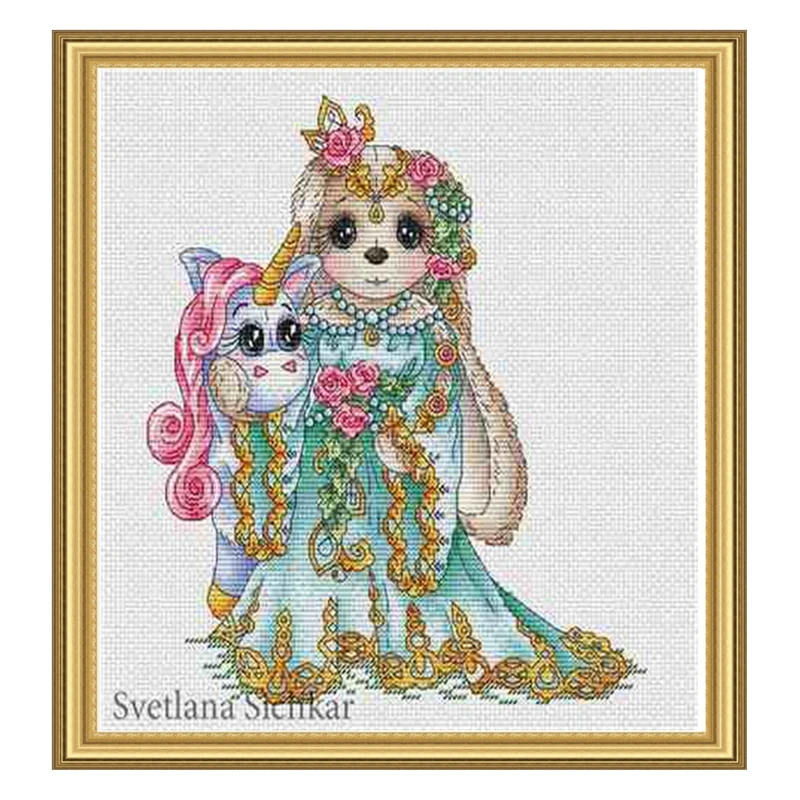 The cross-stitch set 28CT, 18CT, 14CT and 11CT can be selected as the hand-made material pack of printed fabric saga to dress up