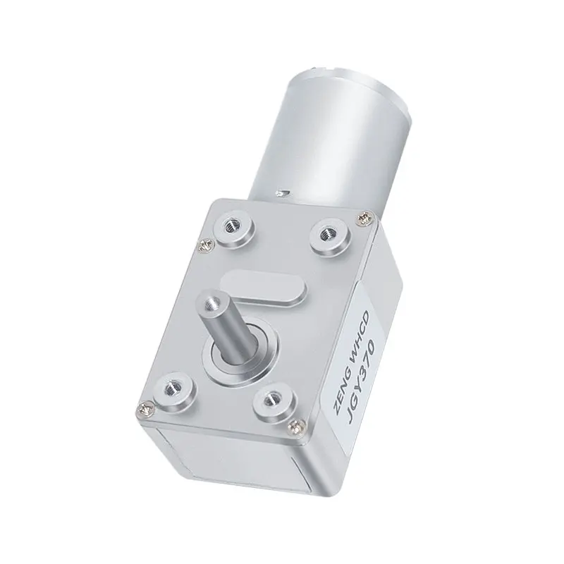 JGY370 Miniatur-Schneckengetriebe-Gleichstrommotor, 6V~24V 6mm Wellendurchmesser, Hohes Drehmoment 25KG.CM, Reversierbarer Motor mit Selbsthemmendem Metallgetriebe
