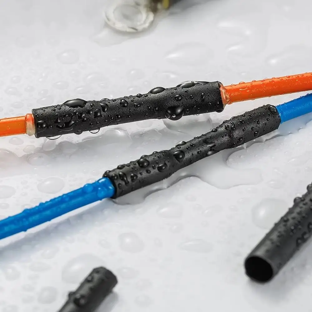 

Waterproof Heat Shrink Tubing Kit Black Thickened Industrial Heat-Shrink Tubing 3:1 Sealed Heat Shrink Tubing