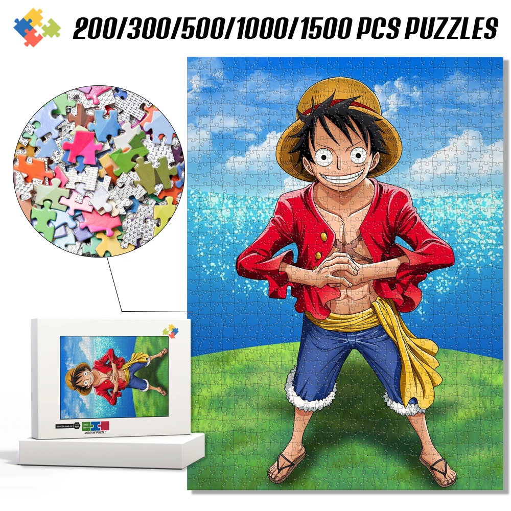 

Пазл с изображением Луффи и Зоро из One Piece, игрушка-пазл с высококачественной печатью, декор для дома, развлекательная игра для семьи и друзей