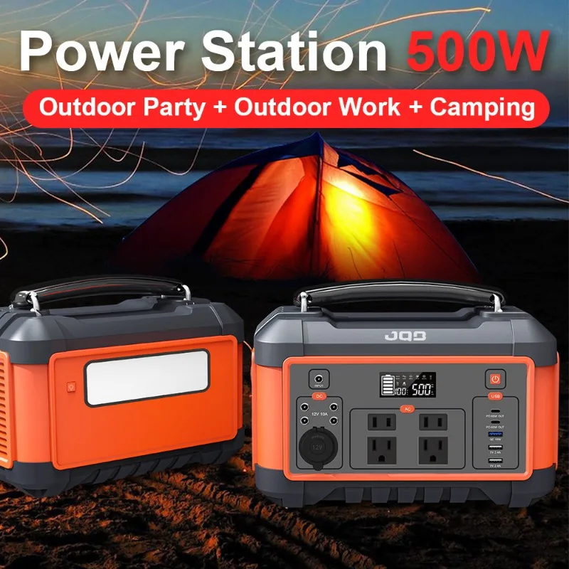 600W Portable Power Station 555Wh solar generetor Pure Sine Wave AC Outlet Outdoor Emergency Mobile Power Bank  For Home Camping