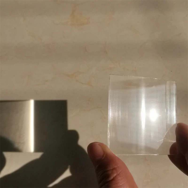 50X50mm Linear Fresnel Lens Focal Length 150MM PMMA Parallel Line Type Threaded Optical Lens Striped Strip Light LED Condenser