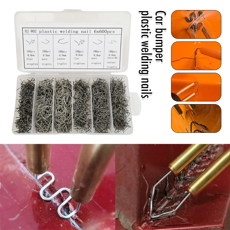 600pcs Stainless Steel Hot Stapler Staples for Auto Plastic Repair Machine Welding Wire Bumper Fender Soldering Car Accessories