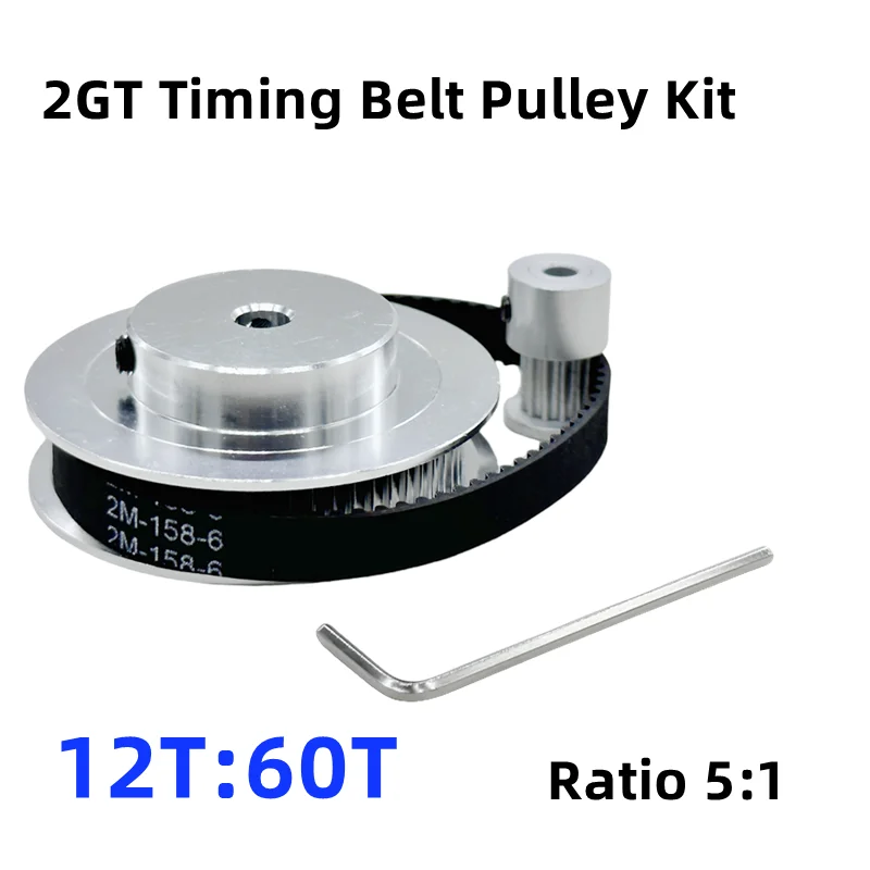 2GT Timing Belt and Pulley Set 12T 60T Synchronou Wheel 2M Toothed Synchronization Belt Width 6/10MM Aperture 3-12mm 3D Printer