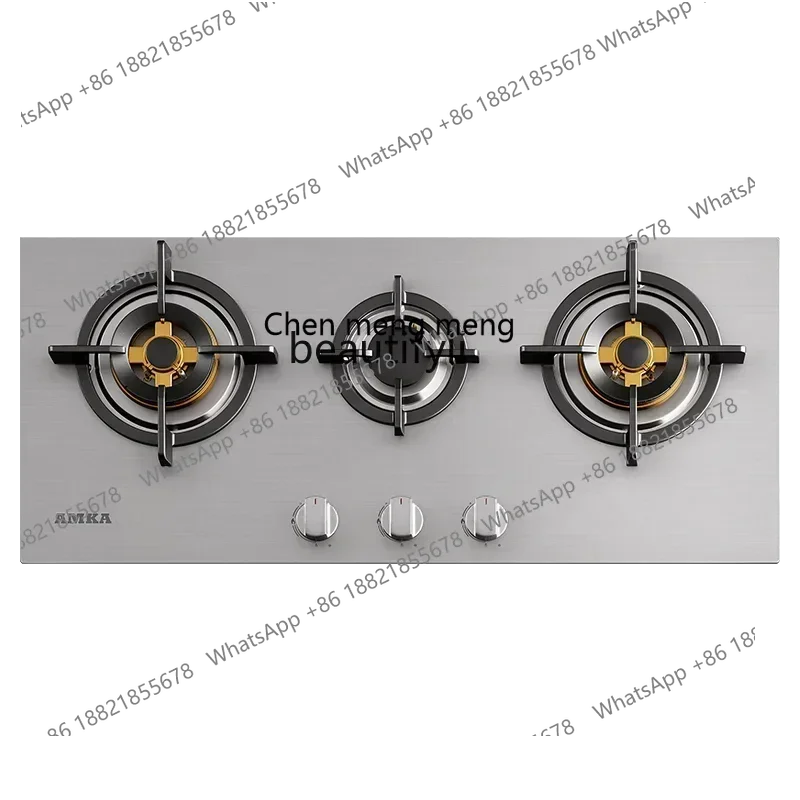 ss 8617  Stainless stee household embedded gas stove European fire multi-head gas stove three-head stove