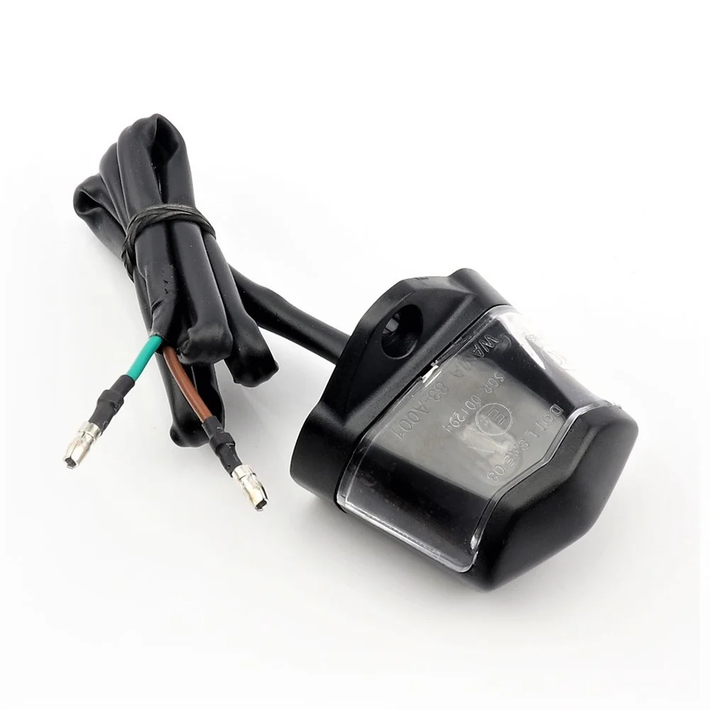 

Motorcycle Rear License Plate Light with ABS Material and Acrylic Black Shell Compatible Fit for Various Models 12V Yellow Light