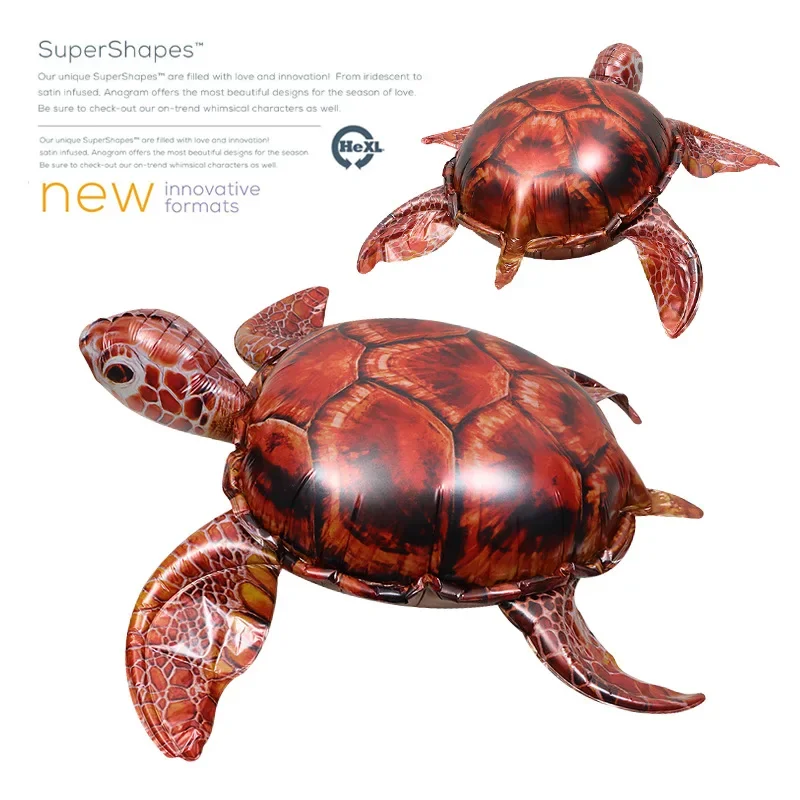 4D Cartoon Turtle Shaped Balloons Party Decoration Toy Photography Props Realistic Looking Degree Rotation Sea Turtle Balloons