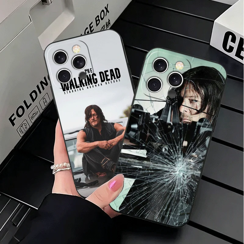 The Walking Dead Daryl Dixon Soft Phone Case for iPhone 16 16E 17 Air 15 Pro Max 14 Plus 13 Mini 11 12 7 Black Cover Back Shell - view 3