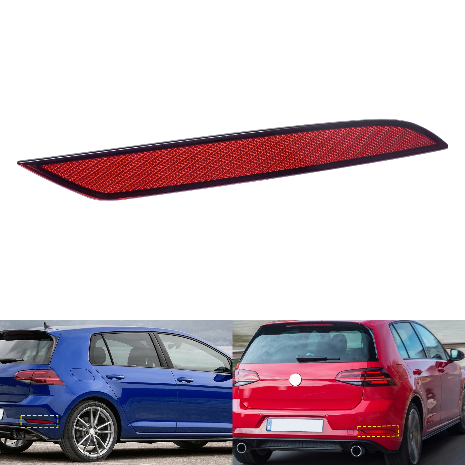 

Крышка отражателя правого заднего бампера с красной линзой O/S для VW Golf MK7 Hatchback 2017-20 гг.