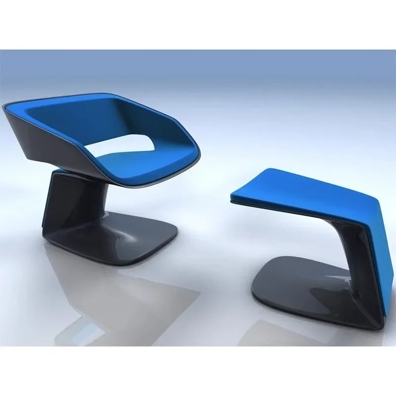 Master design special-shaped fiberglass backrest black and white chair, high-end reception room personalized sofa