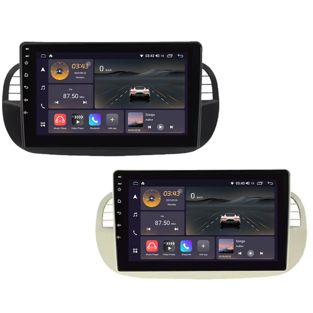 9 ''Android 15 Autoradio Stereo Voor Fiat 500 2007-2015 Auto GPS Navigatie Stuurbediening Multimedia Carplay 4G + WIFI - afbeelding 2