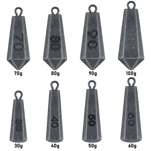 Imagen 2 del producto Peso de pesca de hierro de 30g-200g, plomo para lubina, pesca en el mar, fundición de Surf con anillo para pesca en barco de orilla de fundición larga de caída profunda