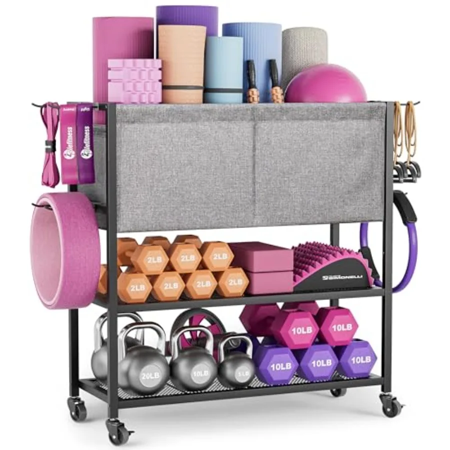 

Yoga Mat Storage Rack Home Gym Equipment Workout Equipment Organizer Yoga Mat Holder for Dumbbell, Kettlebell and More Gym Acco