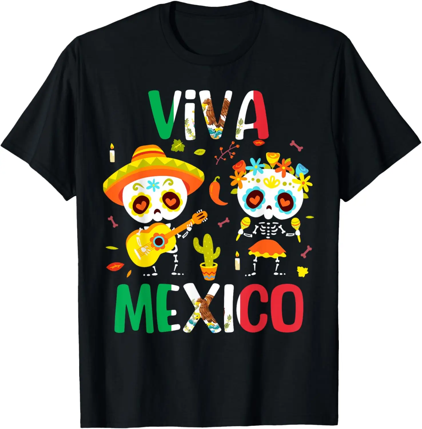 Viva Mexico Shirt Women Boys Girls Kids Mexican Flag Fiesta T-Shirt