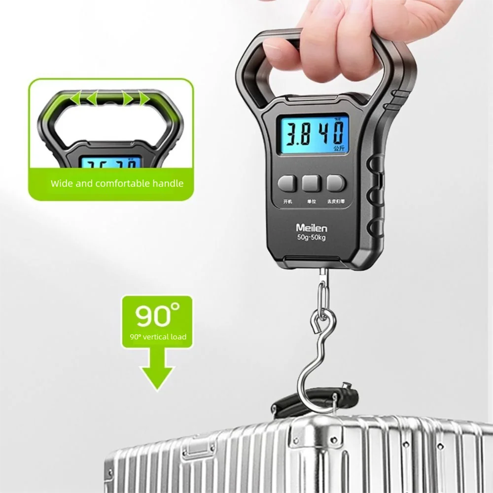 

50kg Electronic Hanging Scales Handheld Digital Display Backlight Luggage Weighting Scales Plastic USB Charging