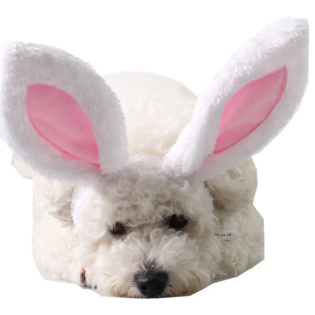 

Pet Rabbit Ear Headband Size S Elastic Band Costume Accessory for Cats Dogs Halloween Christmas New Year Rabbit Ear Headband