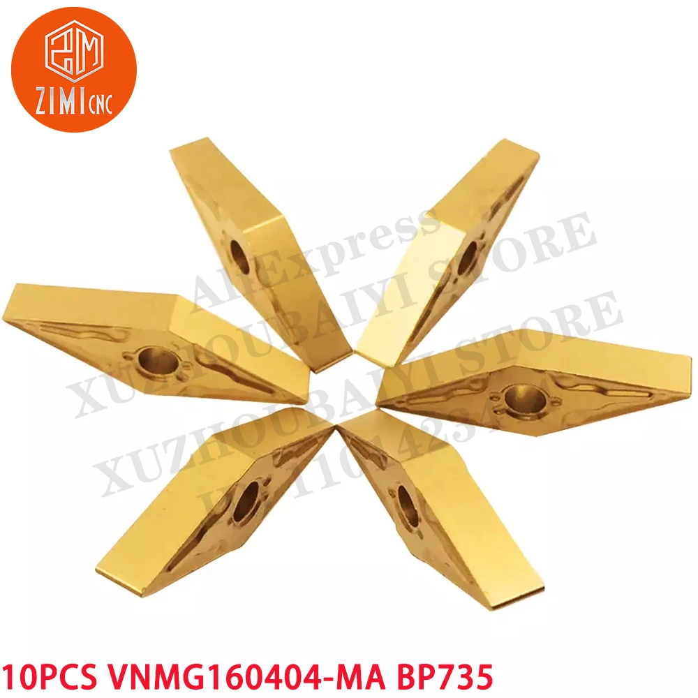 10PCS VNMG160404-MA BP010 VNMG Carbide Turning Inserts CNC metal lathe mechanical cutting tools for Steel parts stainless steel